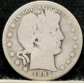 1892-O Barber Head Silver Half Dollar Key Date