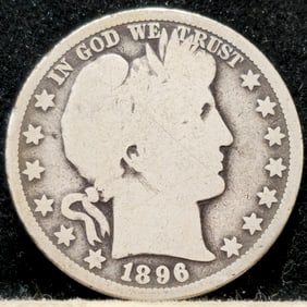 1896-O Barber Head Silver Half Dollar Key Date