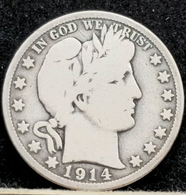 1914 Barber Head Silver Half Dollar Key Date