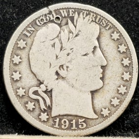 1915-S Barber Head Silver Half Dollar
