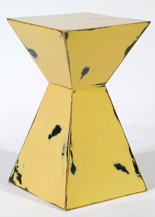 Karl Springer: Rare, wood, lacquered, parchment, clear coated occasional table. Perfect size and décor to use anywhere. From a private collection in Amberley Village, Cincinnati, Ohio. Ordered through Eugene Lawren