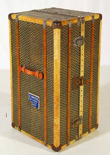 Goyard: Outstanding 1920's steamer trunk. Goyard signature and pattern. All leather pulls present but not attached. (See photo) Probably will not see one in this condition again. Former property of W. H. Jass