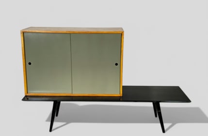 MCM Cabinet on Paul McCobb Bench