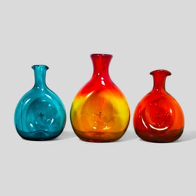 Assembled Blenko Glass Vases, #713, #49