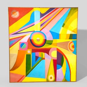 Eugen Spiro (1874-1972)(NY,NH/ Germany) Oil Geometric Abstract
