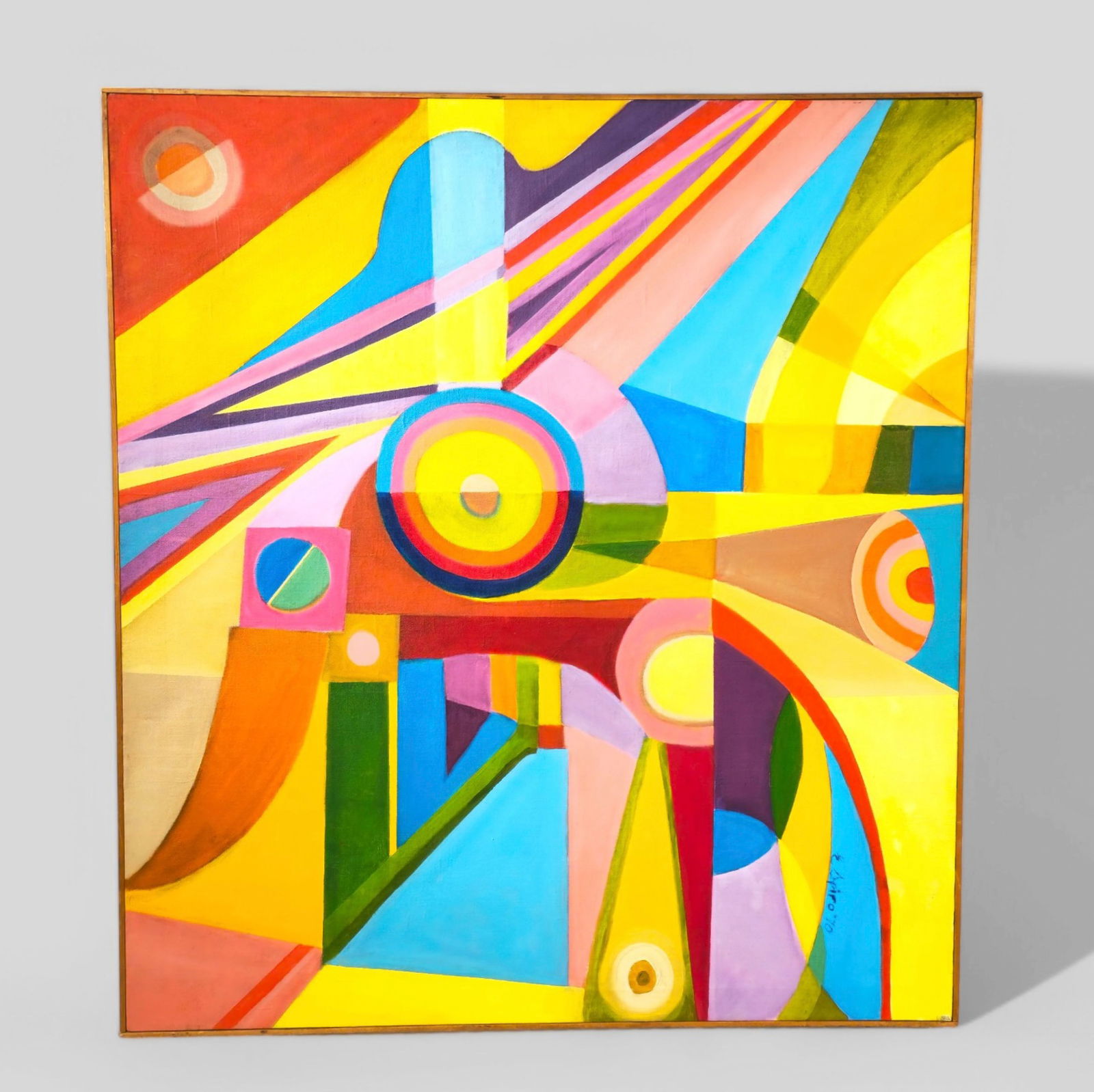 Eugen Spiro (1874-1972)(NY,NH/ Germany) Oil Geometric Abstract (1 of 6)