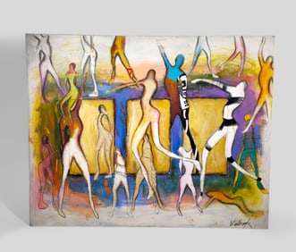Westbrook (20th/21st Century) Acrylic Nude Figures Dancing
