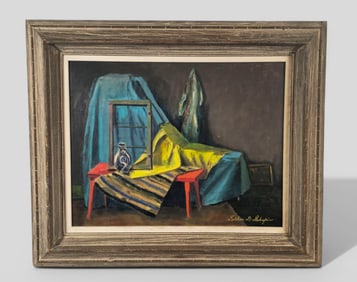 Ester G. Shapiro (20th Century)(Cincinnati, OH) Oil, Still Life of Room Setting