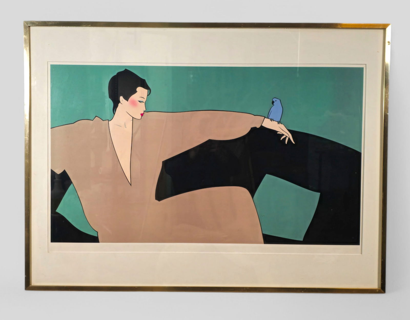 Tracy Sabin (20th Century)(USA) Offset Lithograph "Woman with Bird" (1 of 6)