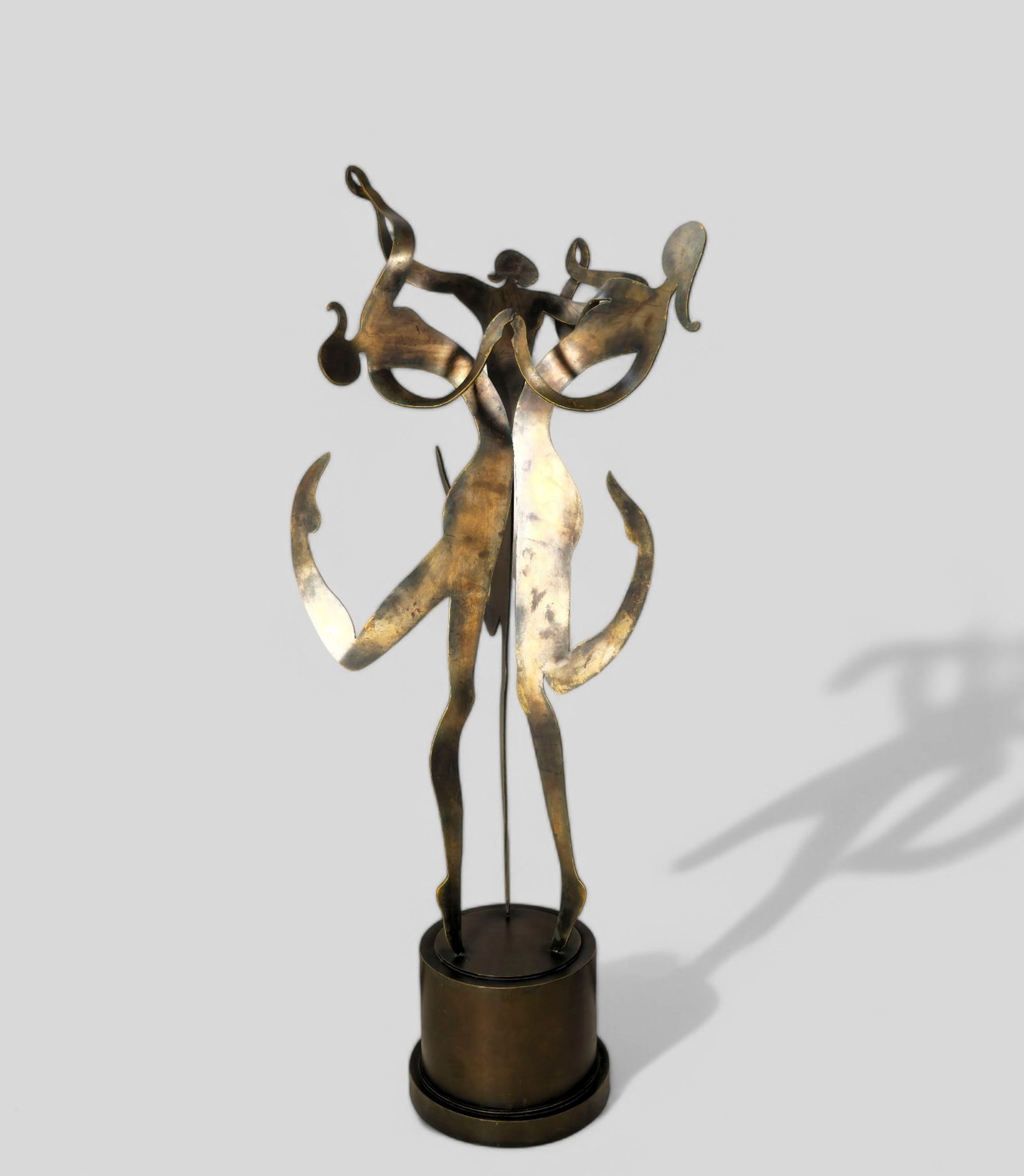 Art Deco Revival Steel Sculpture, Dancing Ladies (1 of 9)