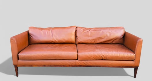 California Designer Loose Leather Cushion Sofa