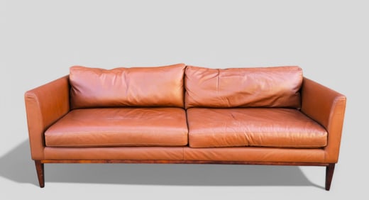 California Designer Loose Leather Cushion Sofa