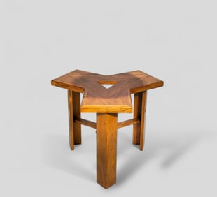 MCM Walnut Three Prong Occasional Table