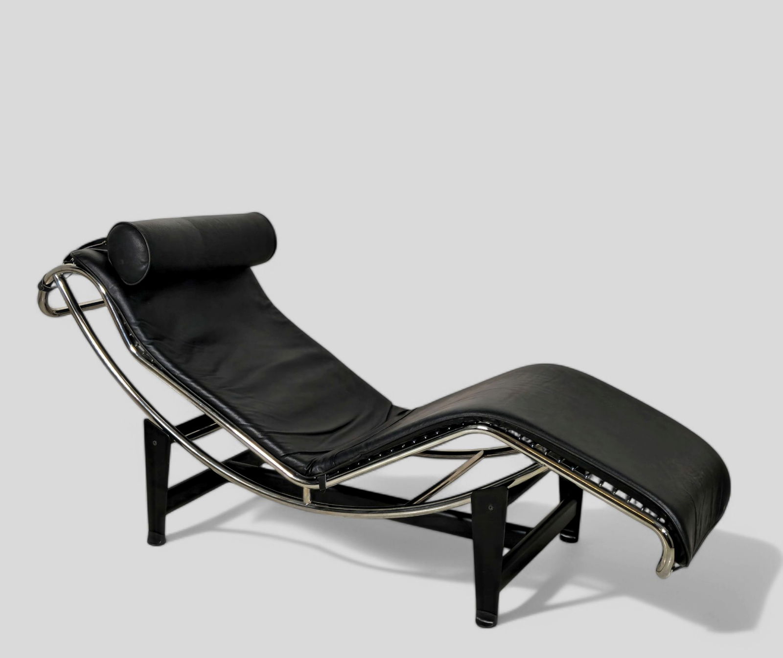 Perriand, Jeanneret and Le Corbusier, LC4 Chaise: Perriand, Jeanneret and Le Corbusier, LC4 Chaise, Italy, 2010. Enameled steel, chrome plated steel, leather and rubber. 22w x 65d x 25h