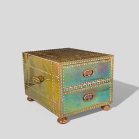 Sarreid Brass Riveted End Table/ Stand