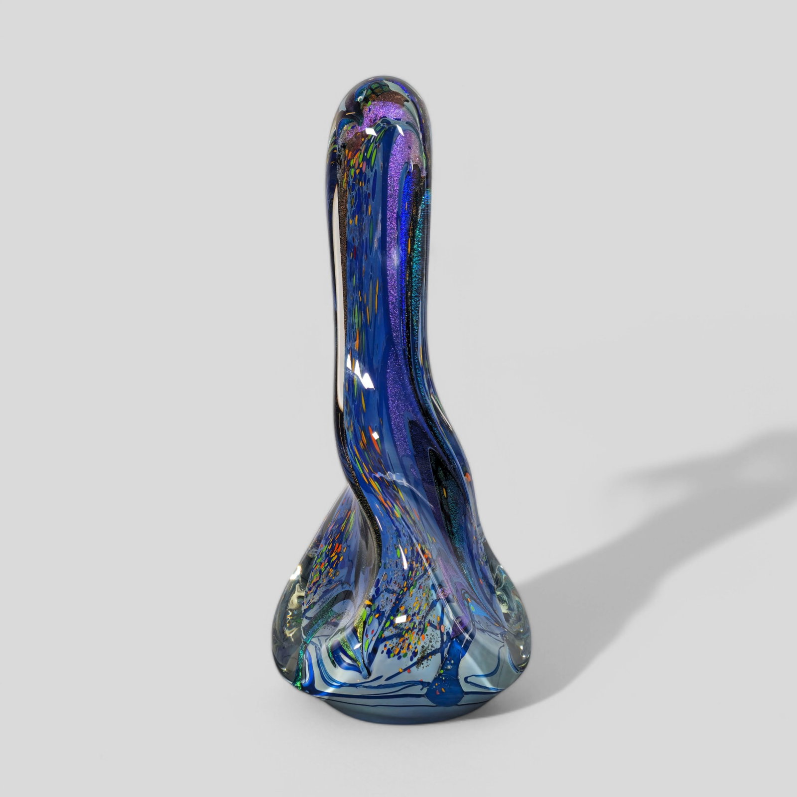 Rollin Karg Monumental Glass Sculpture: Rollin Karg Monumental Glass Sculpture, USA. Incised signature and dated 2002 near base. 9 1/2w x 9 1/2d x 24 1/2h