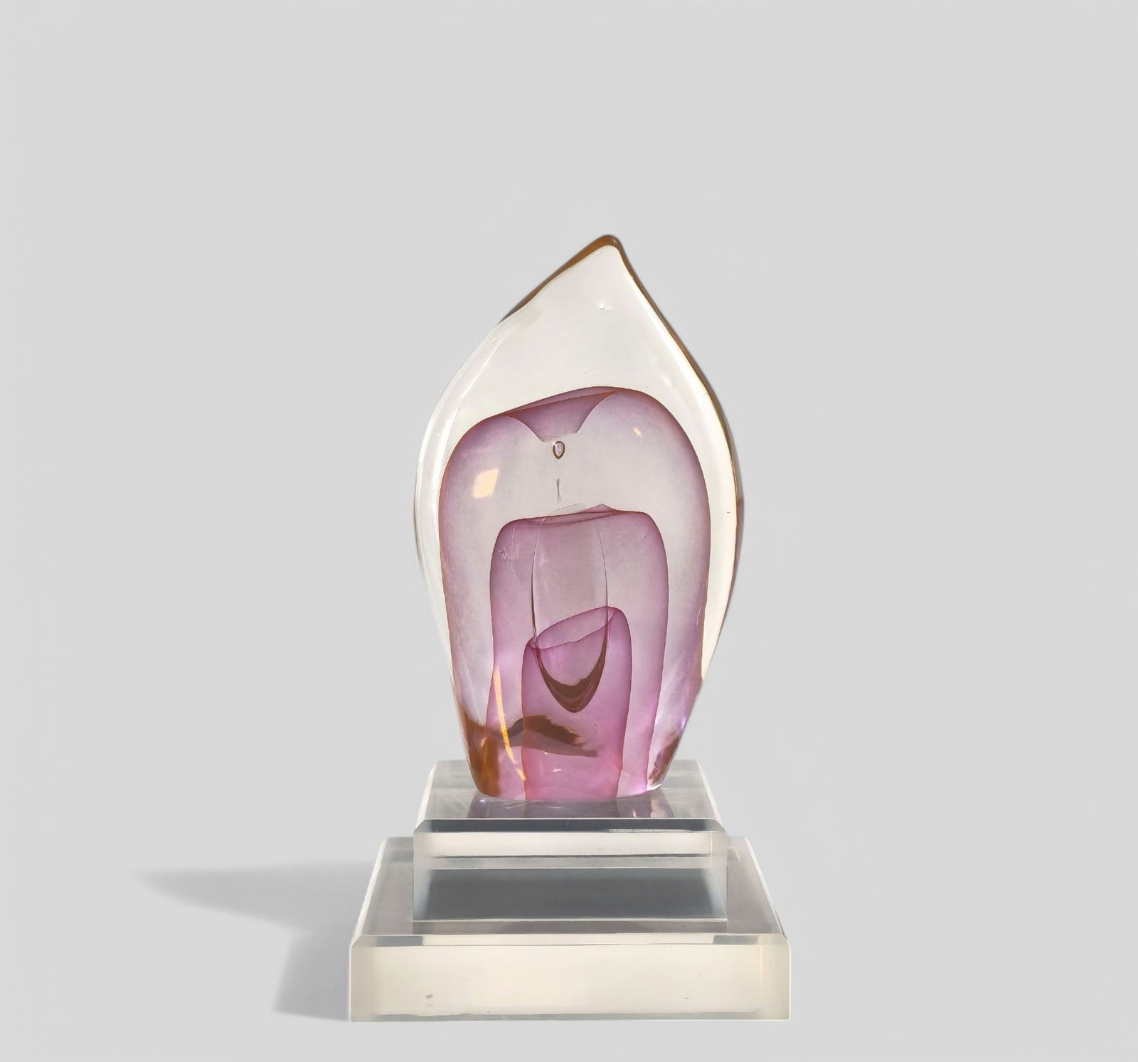 Dominick Labino (1910-1987,Toledo, OH) Sculpture Emergence Series: Dominick Labino (1910-1987, Toledo, OH) Sculpture Emergence Series, USA, 1972. Incised signature to underside, 11-1972. Comes with custom frosted acrylic base. Provenance: Armco Museum, Middletown, Oh