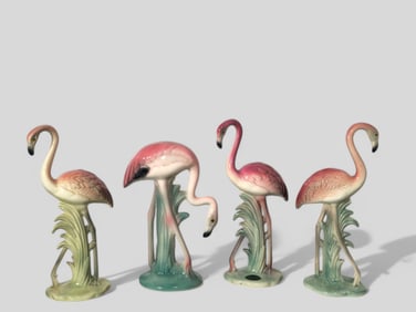 Assembled Brad Keeler L.A. California Pottery Flamingos