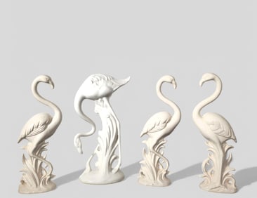 Assembled MCM Pottery Flamingos