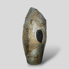Bob Coates "Blue Moon" Glazed Ceramic Vase