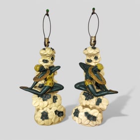 MCM Atomic "Hawaiian Bathers" Table Lamps