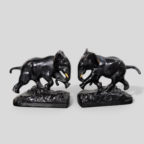 1920's Art Deco Elephant Bookends
