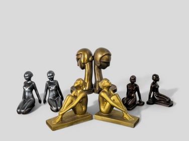 Assembled Art Deco Lady Bookends