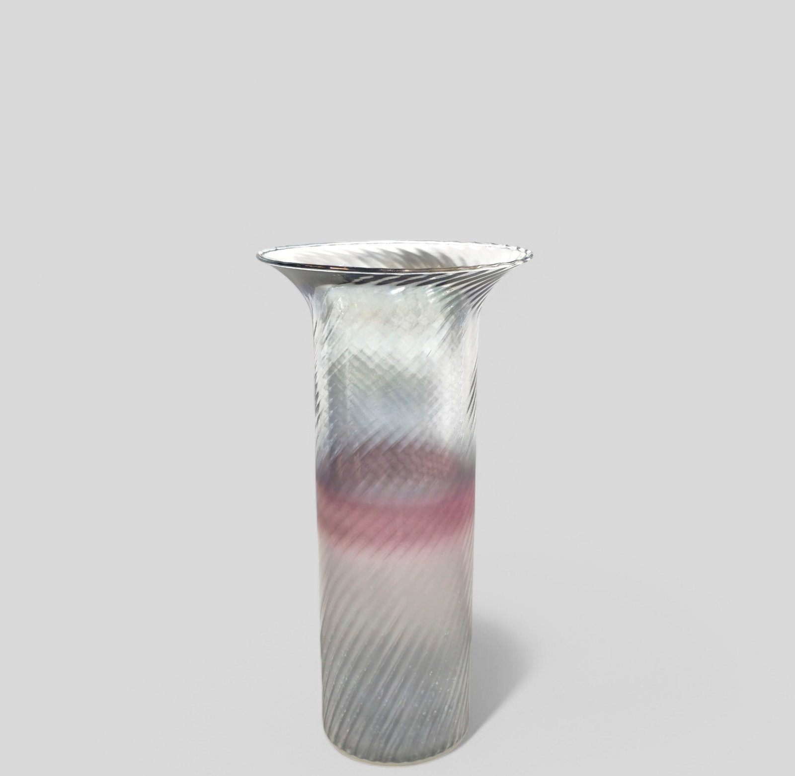 Arte Murano Swirl Art Glass Vase: Arte Murano Swirl Art Glass Vase, Murano, Italy, 1980. 7 dia x 13 3/4h.