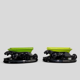 MCM Haeger Pottery Panther Planters