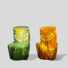 MCM Haeger Pottery Owl Planters