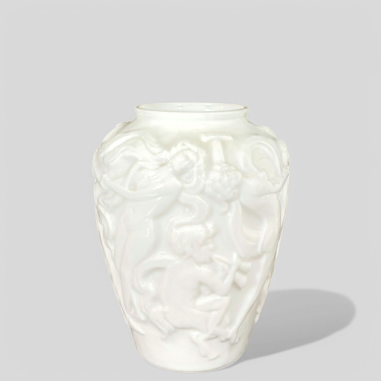 Pheoniz Consolidated Dancing Nymphs Nudes Satyr Glass Vase (1 of 7)