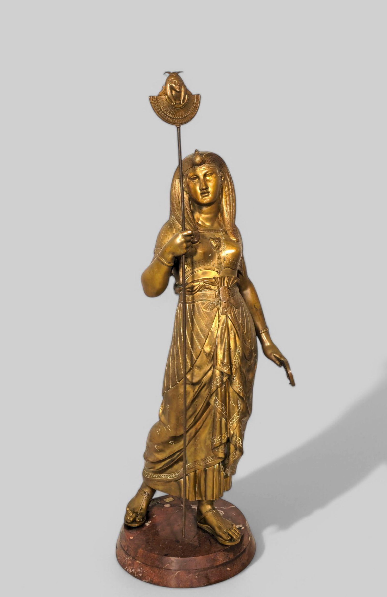 Late 19th/ Early 20th Gilt Bronze of Egyptian Queen (1 of 9)