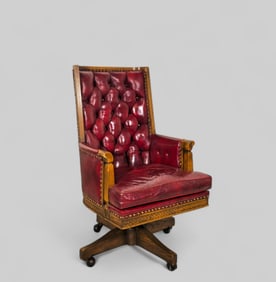 Romweber Viking Oak High Back Leather Executive Office Chair