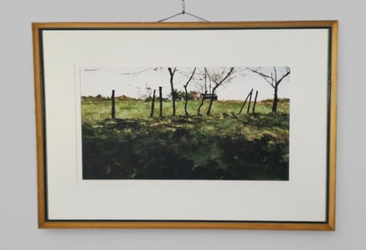 Prescott (20th Century)(USA) Water color Farm Scene