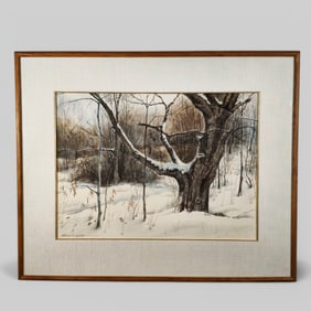 Florian Lawton (1921-2011)(OH) Watercolor  The Fallen Limb