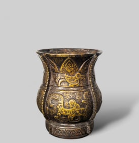 Chinese Gilt Bronze Zun Vessel