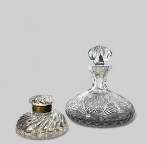 Crystal Decanter & Baccarat Style Ink Well