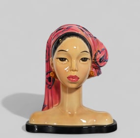 Barbara Baldwin Gold Scheider Bali head "Bust Sculpture"