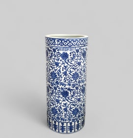 Chinese Blue and White Porcelain Umbrella Stand