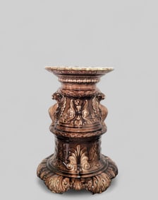 J.B. Owens Majolica Winged Griffen Pedestal