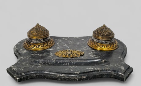 19th Century Napolean III Marble Inkwell