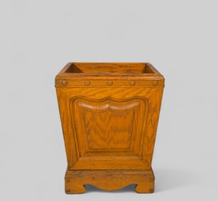 Rare Romweber Viking Oak Waste Basket, #3901