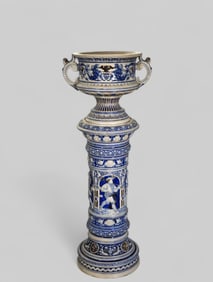 German Westerwald Stoneware Jardiniere and Pedestal