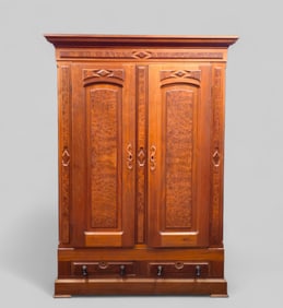 19th Century Circassian Walnut Knockdown Armoire