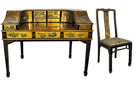 Maitland Smith Style Carlton Desk & Chair