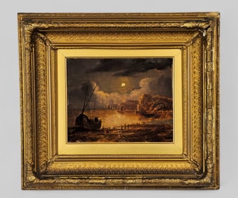 19th Century Oil, Figure in Fishing Boat