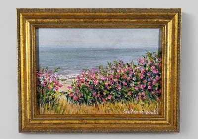 Lee Gorman Smith (20th/21st Century) Beach Floral Coastal Scene