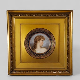 Royal Vienna Bee Hive Portrait Plate "Luna" Signed Wagner