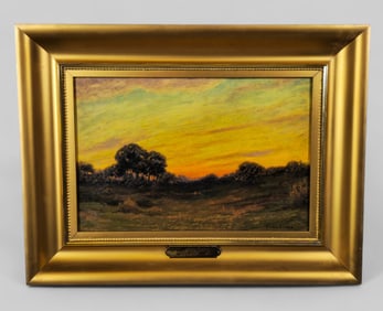 John Earhart (1853-1938) (OH) Oil, Golden Sunset