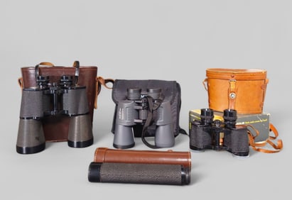 Olmpus 10 x 50, E. Leitz Wetzlar, Binolux 6 x 30 & E Leitz Wetzlar Scope